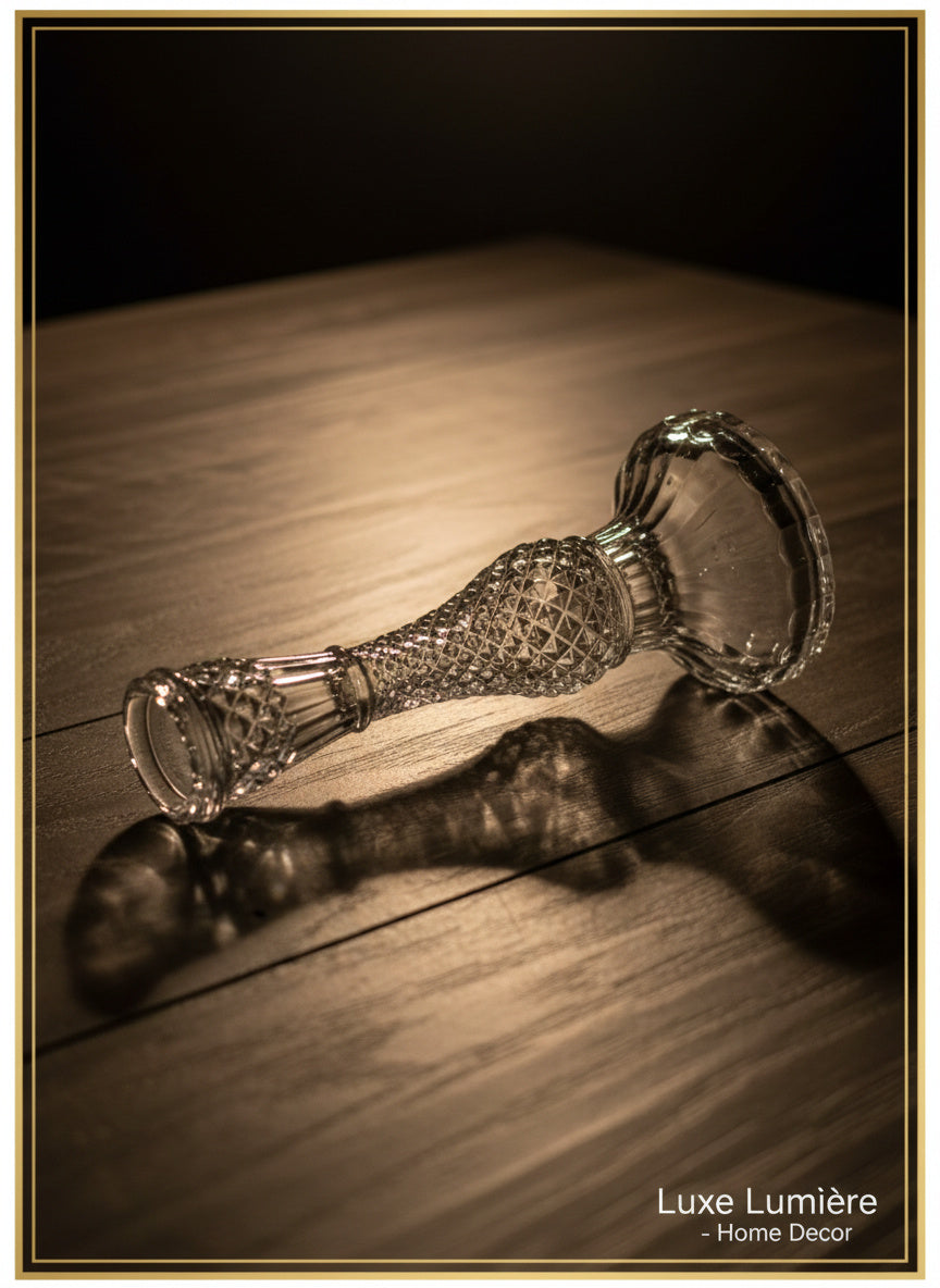 FRENCH RELIEF GLASS CANDLESTICK